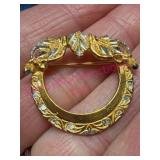 Gold-Tone Sterling Brooch 4g