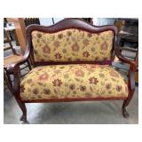 Antique Parlor Settee w/Claw Feet