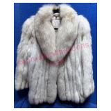 Blue Fox Fur Coat Sz 10 Made in Korea