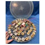 Vtg Thread Spools Circular Plastic Organizer
