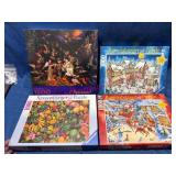 4 Ravensburger Puzzles w/ Various Themes