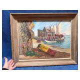 Framed Coastal Scene Artwork by N. Salmon