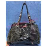 Kate Spade Black Croc-Embossed Leather Tote