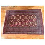 Handwoven Wool Tribal Carpet w/ Geometric Design