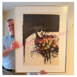1968 Bill Ellingson Signed Litho Man w/Flowers