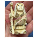Hand-Carved Netsuke Rotating Face, Signed