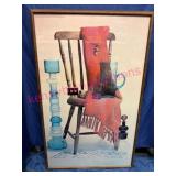 1969 Artwork by Erik Bruun w/ Wood Frame