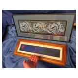 2 Framed Art Pieces, 1 Bulurru Dolphins Print