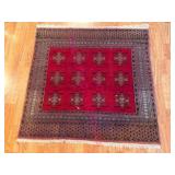 Handwoven Wool Throw Rug w/Geometric Patterns