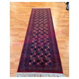 Handwoven Wool Runner Rug w/Geometric Patterns