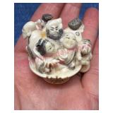 Intricately Carved Netsuke Group Figurine