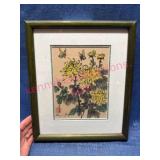 Karl J. Feng Watercolor Painting of Mums