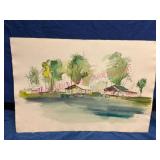 Unframed R. K. Michael Watercolor Painting