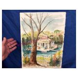 Unframed R. K. Michael Watercolor 'Fresh Bait'