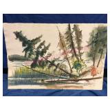 Unframed R. K. Michael Watercolor on Paper