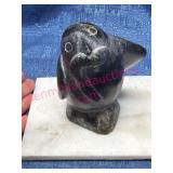 Inuit Marble Walrus Sculpture on Base