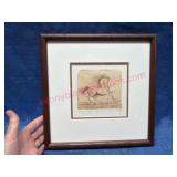 Framed Horse Etching by Artist Signed 1986