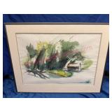 R. Keith Michael Watercolor 20x24 Framed