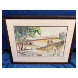 R. Keith Michael Watercolor Landscape 17x22