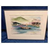 R. Keith Michael Fisherman' Watercolor 16×21