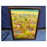 Ossey Dubic Haitian Village Scene' Painting