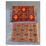 2 Small Turkish Woven Wool Rugs
