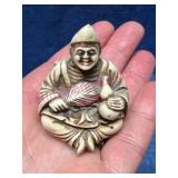 Carved Netsuke Figurine w/ Signed Base