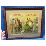 Framed Illustration 'I Sold in Cash & Credit'
