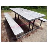 Fiberglass Folding Picnic Table w/ Metal Frame
