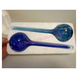 Glass Watering Bulbs w/Color Accents