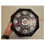 Lacquerware Octagonal Box w/ Inlaid Motifs