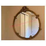 Bombay Round Wall Mirror w/Gold Tone Finish