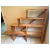 Wooden Bookshelf w/Staggered Levels