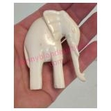 Vtg Carved Elephant Figurine 2.5-in tall