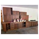1970's Wood Kitchen Cabinets w/Shelves