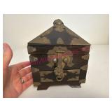 Decorative Wooden Box w/ Brass Detailing