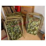 8 Flower Tray Tables w/Green Floral Design