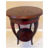 Bombay Walnut Finish Lamp Table, Star Inlay