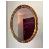 Oval Mirror w/ Ornate Gold-Tone Frame