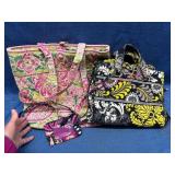 3 Vera Bradley Bags w/Colorful Quilted Designs