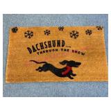Dachshund Doormat w/Snowflake Pattern