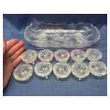 Pressed Glass Salters w/ Tray