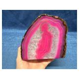 Pink-Banded Agate Slice from Brazil