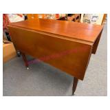1800s Cherry Drop Leaf Table w/ Turned Legs