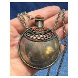 Tibetan-Style Snuff/Perfume Bottle Pendant