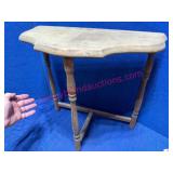 Small Wooden Half Table w/ Curved Edge