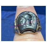 10K Gold Gents Ring w/Carved Intaglio, 6g