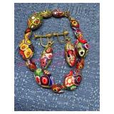 Venetian Murano Millefiori Glass Bracelet/Earrings