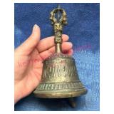 Tibetan Brass Bell w/ Ornate Handle