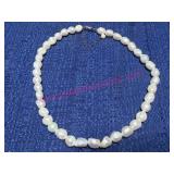 18-20in Real Pearl Necklace w/925 Clasp